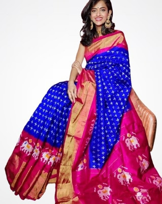 Suali Printed Mysore Pure Silk Saree(Blue)