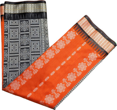 satrangi creation Woven Sambalpuri Art Silk Saree(Orange)