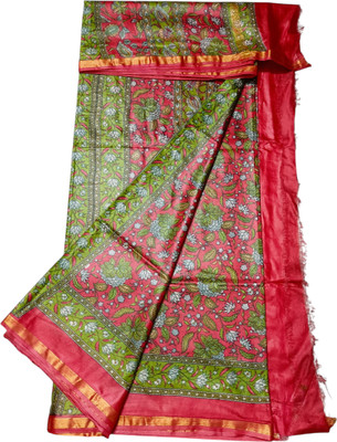 Manikant Handloom Digital Print Bhagalpuri Cotton Silk Saree(Multicolor)