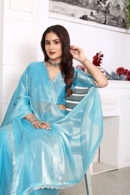 DHARMEE Chiffon Solid Blouse Material