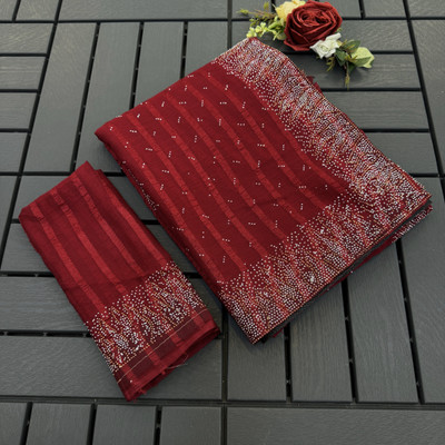 ZOYAL ENTERPRISE Embellished Bollywood Georgette Saree(Maroon)