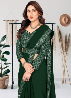 Kalavrit Creation Embroidered Bollywood Georgette Saree(Green)