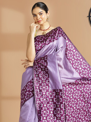 Kalyan Silks Solid/Plain Daily Wear Art Silk Saree(Purple)