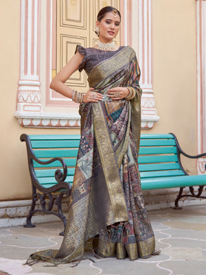 Tasrika Woven Chinnalapattu Silk Blend Saree(Multicolor)