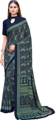 Vimla Printed Daily Wear Crepe Saree(Dark Blue)