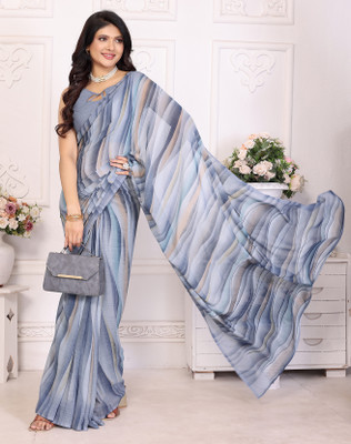 YASHIKA Printed Daily Wear Georgette Saree(Grey)