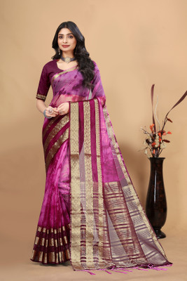 Aarunika SBT Solid/Plain Bollywood Art Silk Saree(Magenta)