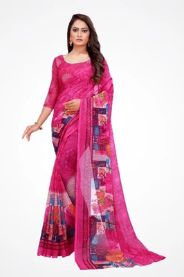 Saadhvi Embellished Bollywood Georgette Saree(Pink)