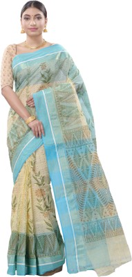 DipDiya Self Design Tant Pure Cotton Saree(Multicolor)