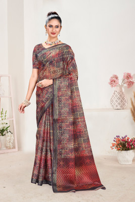 ANKITFASHION Digital Print Bollywood Silk Blend Saree(Multicolor)