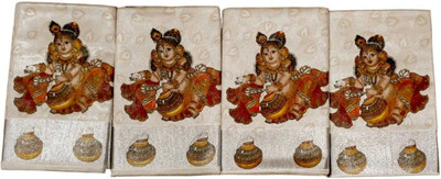 sri amman sarees Digital Print Kasavu Tissue Saree(Silver)