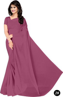STAVA CREATION Solid/Plain Bollywood Georgette Saree(Multicolor)