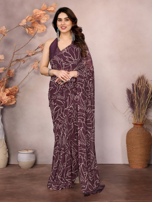 Moda Rapido Printed Daily Wear Georgette Saree(Purple)