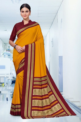 Panchvati NX Printed Bollywood Crepe Saree(Mustard)