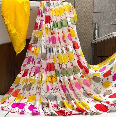 Sitanjali Lifestyle Floral Print Bollywood Georgette, Satin Saree(Yellow)