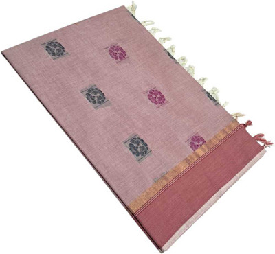 sri amman sarees Self Design, Woven Venkatagiri Pure Cotton Saree(Cream)