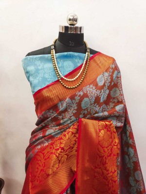 Gajal Self Design Kanjivaram Art Silk, Pure Silk Saree(Maroon)