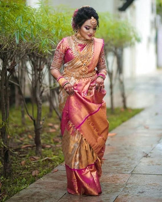 shivdarshan creation Self Design Bollywood Jacquard Saree(Pink)