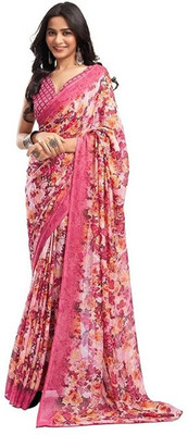 Aariya Trendz Printed Bollywood Georgette Saree(Multicolor)