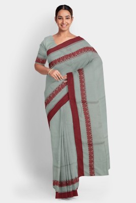 SABITA SAREE CENTER Self Design Handloom Pure Cotton Saree(White)