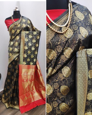 Divastri Woven Banarasi Art Silk Saree(Black)