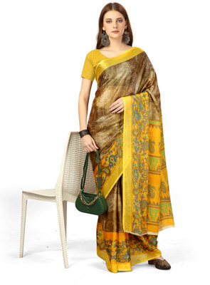 Sita Printed Bollywood Brasso Saree(Light Green)