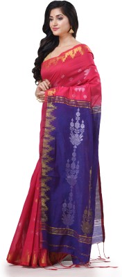 Desh Bidesh Woven Handloom Handloom Cotton Silk Saree(Pink)