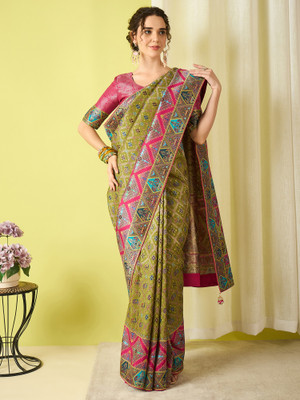 Sareemall Woven Banarasi Viscose Rayon Saree(Light Green)