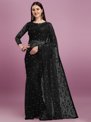 Croza Self Design Bollywood Net Saree(Multicolor)