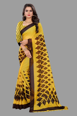 Vimalnath Synthetics Printed Mysore Georgette Saree(Blue)