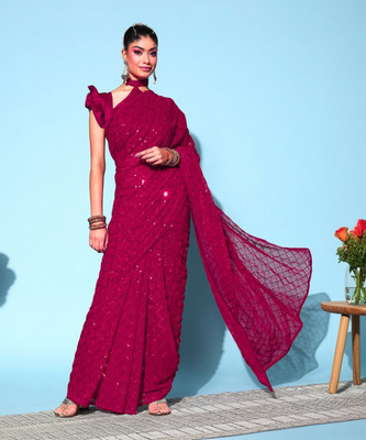 Divastri Embellished Bollywood Georgette Saree(Pink)