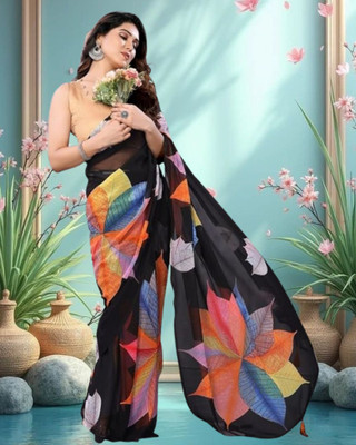 Jayu Dyed Bollywood Georgette Saree(Black)