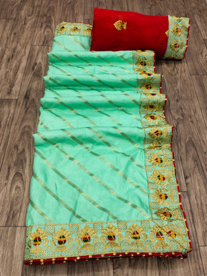 Crystallfashion Self Design Bollywood Art Silk Saree(Light Green)