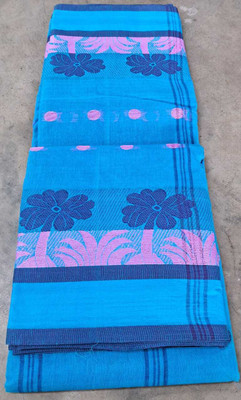 Parbati fashion Self Design Tant Pure Cotton Saree(Light Blue)