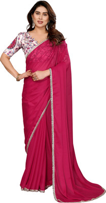 Hensi sarees shop Woven Assam Silk Georgette, Art Silk Saree(Pink)