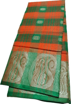 Duttafashion Printed Tant Pure Cotton Saree(Multicolor)