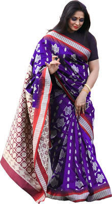 Sufia Trends Woven Sambalpuri Cotton Silk Saree(Purple)