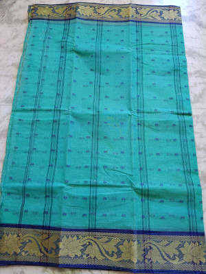 Bikash Dutta Fashion Self Design Tant Pure Cotton Saree(Multicolor)