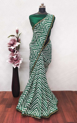 edina fashion Self Design Bollywood Georgette Saree(Green)
