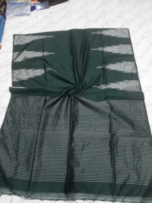 MONDAL Self Design Handloom Cotton Blend Saree(Green)