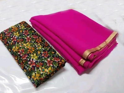 Sareez House Digital Print Bollywood Georgette Saree(Pink)