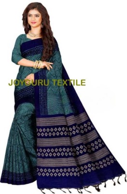 Joyguru Textile Printed, Self Design Sambalpuri Cotton Blend Saree(Dark Blue)