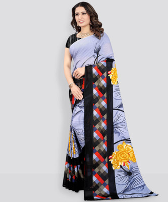 Leelavati Paisley Daily Wear Georgette Saree(Light Blue)