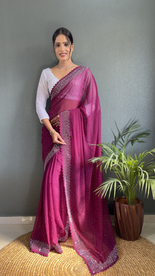 Ramya Embroidered Bollywood Georgette Saree(Purple)