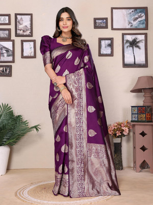 LAVISHBOI Solid/Plain Saree with Attached Blouse Art Silk Saree(Multicolor)
