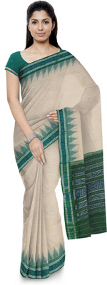 handloom paridhaan Printed Daily Wear Pure Cotton Saree(Beige)