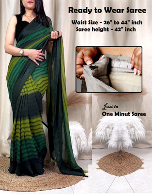 Riddhi textile Hub Self Design Paithani Georgette Saree(Green)