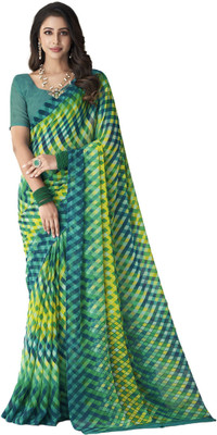 INDONIQ Geometric Print Bollywood Chiffon, Georgette Saree(Multicolor)