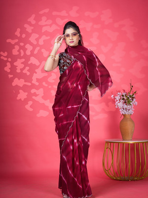 nirmal creation Striped Bollywood Georgette Saree(Multicolor)