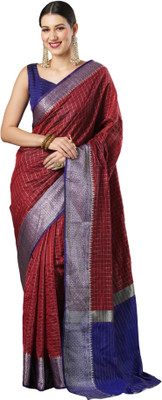 Akhilam Embroidered Tant Art Silk Saree(Orange)